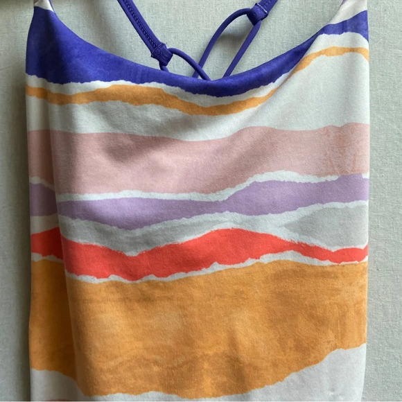 Lululemon Athletica  Dancing Warrior Tank Top Bleacher Stripe White Iris Sz 6 - Picture 4 of 13